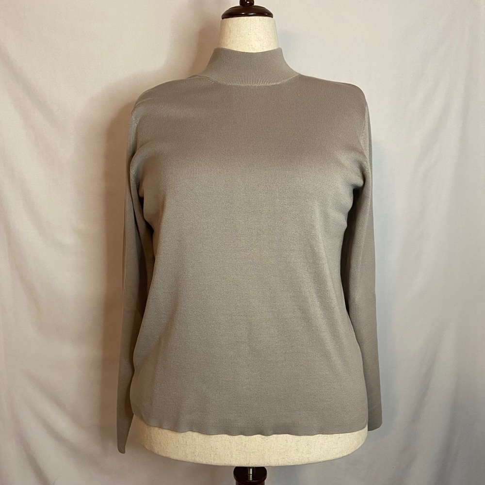 Gray Coldwater Creek Long Sleeve Mockneck Sweater Size 1x